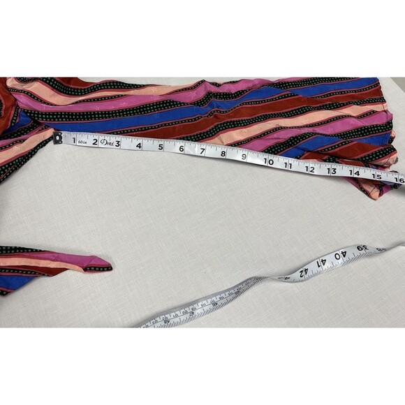 Topshop Striped Long Sleeve Tie Front Crop Top Stars 4th of July Women’s Size 2 - Picture 12 of 15